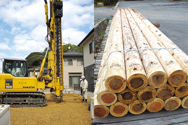 Ecological pile materials for ground reinforcement